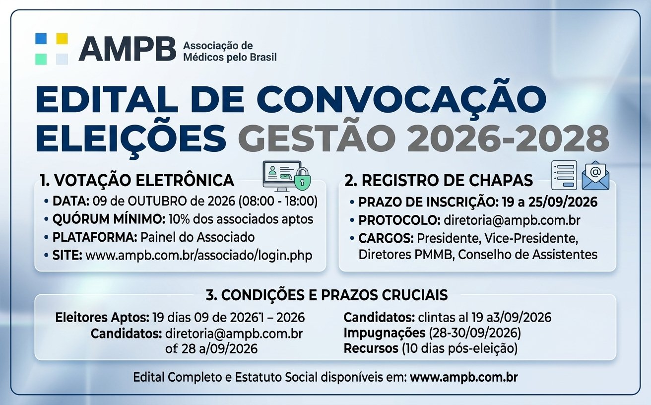 AMPB publica Edital de Convocação para as Eleições do Biênio 2026–2028